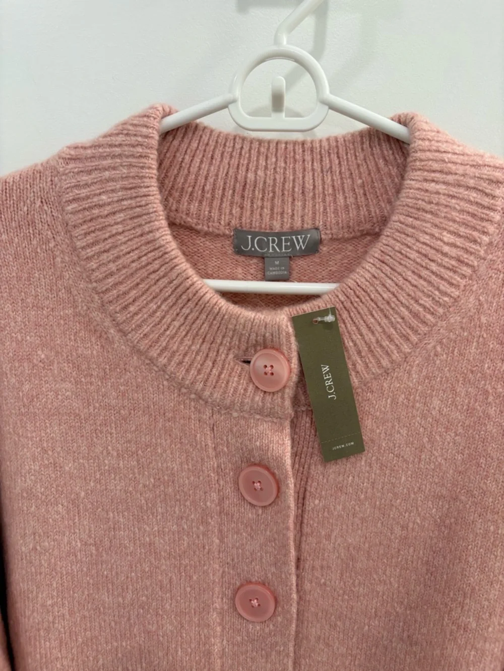 J.Crew Dusty Rose Oversized Milano Stitch Wool Alpaca Blend Cardigan Size Medium - Picture 9 of 16